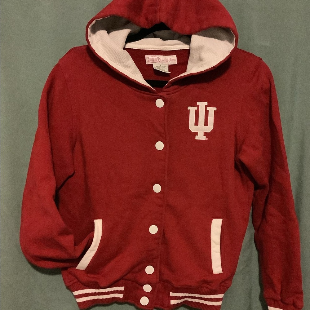 IU Hoosiers Vintage-style buttoned hoodie